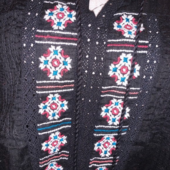 Great Northwest Indigo Embroidered Tribal Tank Top Tunic Blouse - Picture 7 of 8